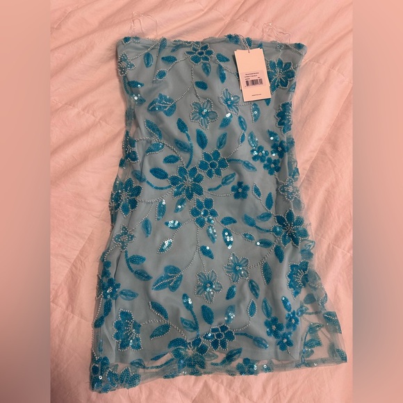 Peppermayo Dresses & Skirts - Peppermayo Blue beaded mini Dress